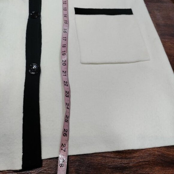 Ann Taylor Sweater Dress Cardigan Size XXL Off-White Button Front Pockets - Picture 10 of 11